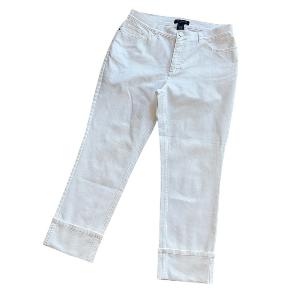 Lafayette 148 New York White Cropped Jeans - Picture 2 of 12